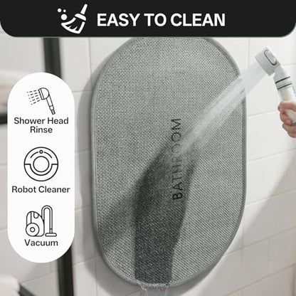 Bath Mat Non Slip,Quick Dry Bathroom Rug Under Door,16"x24",Grey - color: Grey, size: 16"x24"
