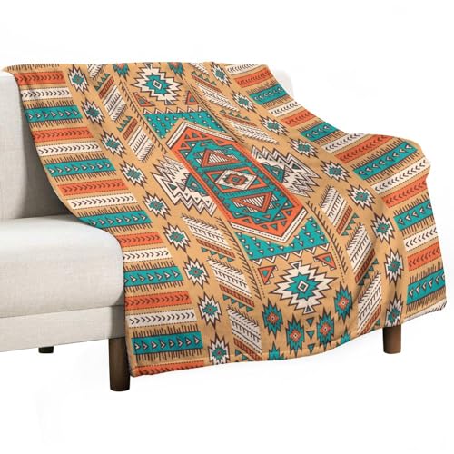 Aztec Throw Blanket, Tribal Navajo Print Native Blanket for Camping Outdoor Couch Sofa Bed 30"x40" - color: Aztec-5, size: 30"x40"