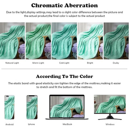 NEWCOSPLAY 3D Waffle Checkered Flannel Twin Blanket, Aqua, 60"x80" - color: Aqua, size: Twin(60"x80")