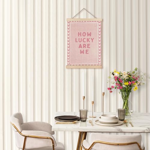 KAOWT Pink How Lucky Are We Wall Art Decor Gift,12x16 Inches - color: How Lucky