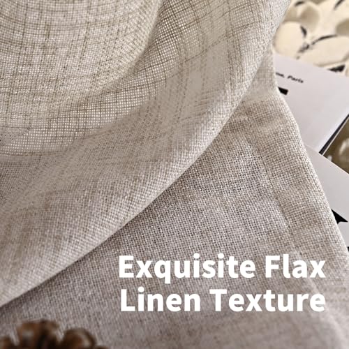 YoungsTex 95 Inches Long Linen Curtains for Living Room with Grommet - color: Natural, size: 52"W x 95"L (Pack of 2)