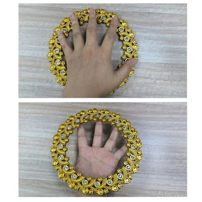 2 Pack Gold Curtain Tiebacks, Round Drapery Holdbacks, 20 Crystals - style: 20 Crystals Gold