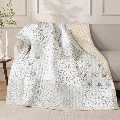 Exclusivo Mezcla 60"x 80" Boho Quilted Throw Blanket, Grey Quilt Throw - color: Bohemian Patchwork Grey, size: 60 x 80 inch
