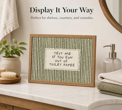 Framed Bathroom Quotes Art, Text Me If You Run Out of Toilet Paper, 8x10in - color: Text Me, size: 8x10in