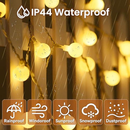 200Led Globe String Lights, Plug in 8 Modes with Remote Control, 75FT - size: 75FT