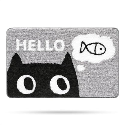 Molesun Cat Bath Mat 20x31, Soft Absorbent Microfiber Bath Rugs - color: Black, size: 20" x 31"