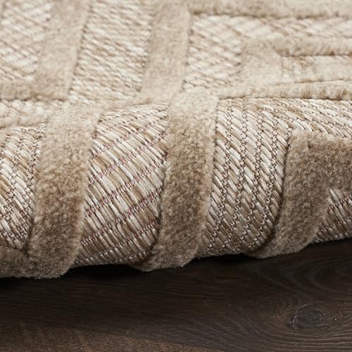 Nourison Home Versatile Natural Beige 6' x 9' Area Rug - Easy Clean, Non Shedding, Bed Room, Living Room, Dining Room, Kitchen (6' x 9') - color: Natural Beige, size: 6' x 9' (Rectangular)