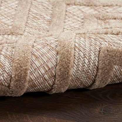 Nourison Home Versatile Natural Beige 7' x 10' Area Rug - Easy Clean, Non Shedding, Bed Room, Living Room, Dining Room, Kitchen (7' x 10') - color: Natural Beige, size: 7' x 10' (Rectangular)