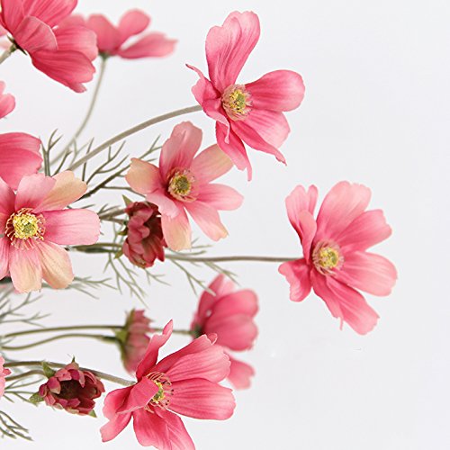 6 Pcs Artificial Calliopsis Flowers Fake Silk Flower Table Kitchen Home Garden Party Wedding Decoration Approx 24'' High Classic Pink No Vase - color: Classic Pink