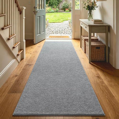 2x8 Grey Runner Rug Washable Non-Slip Soft for Kitchen Hallway Bathroom - color: 09 Grey, size: 2' x 8' (Runner)