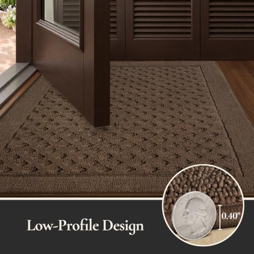 Dirt Trapper Door Mat 20"x 32", Non-Slip Entryway Rugs, Brown - color: Brown, size: 20" x 32"