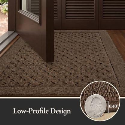 Dirt Trapper Door Mat 36"x 60", Non-Slip Entryway Rugs, Brown - color: Brown, size: 36" x 60"