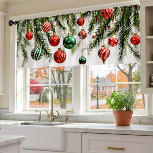 Christmas Blackout Window Valance Curtain, Christmas Valances for Window - color: Christmas a, size: 52"W x 18"L (Pack of 1)