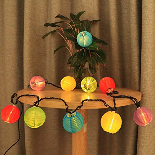 Vigdur Lantern String Lights, 10 Multicolor Lanterns Patio Lights, 9.8FT - color: Multicolor