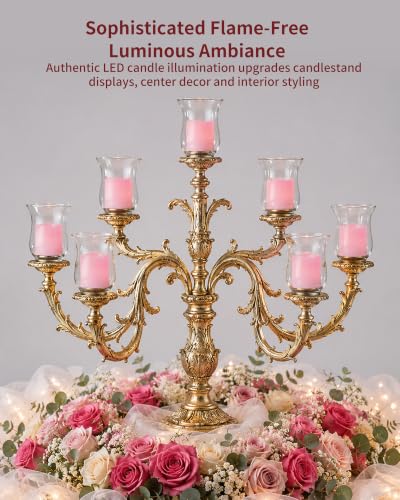 Homemory 12 Pack Pink Flameless Flickering LED Votive Tealights Candles - color: Pink (Soft White Llight), size: 12 Pack