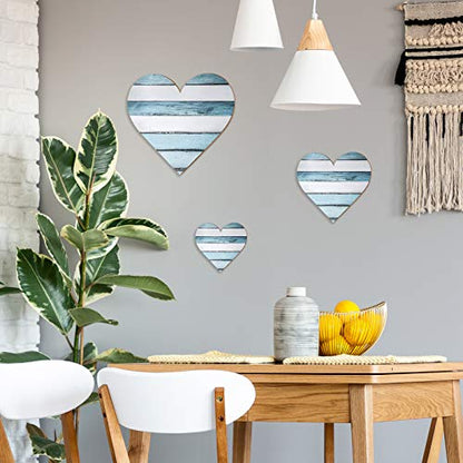 Jetec 3 Pcs Wood Heart Wall Decor Farmhouse Plaque, Chic - style: Chic