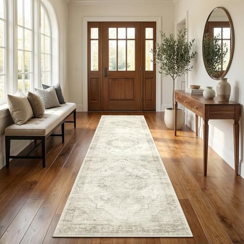 Garvee Beige Boho Washable 2.5x8 Runner Rug for Kitchen Hallways Entryway - color: Beige, size: 2'6" x 8' (Rectangular)