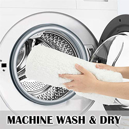 Suchtale Non Slip Bath Mat (20 x 32, White) Water Absorbent Soft Microfiber Shaggy Bathroom Rug Machine Washable Thick Plush Shower Mat - color: White, size: 20" x 32"