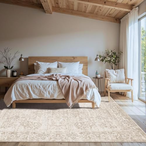 Rugxara 5X7 Washable Area Rug for Living Room, Bedroom,Neutral Beige - color: Light Brown, size: 5' x 7' (Rectangular)