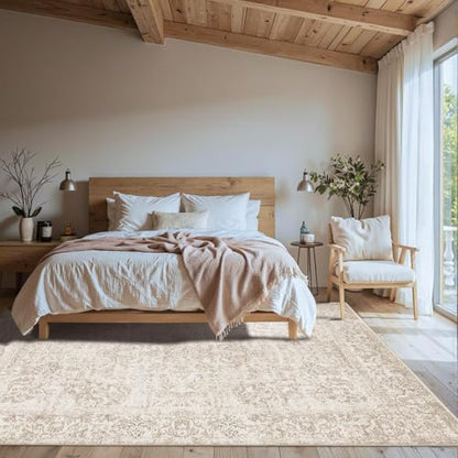 Rugxara 5X7 Washable Area Rug for Living Room, Bedroom,Neutral Beige - color: Light Brown, size: 5' x 7' (Rectangular)