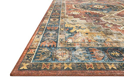 Loloi Skye Rust/Blue 2'-0" x 5'-0" Accent Rug - color: Rust / Blue, size: 2' x 5' (Rectangular)