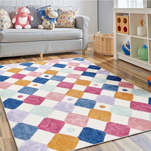 jinchan 3x5 Washable Playroom Rug Kids Room Nursery Classroom Rug Berries - color: Diamond Berries, size: 3' x 5' (Rectangular)