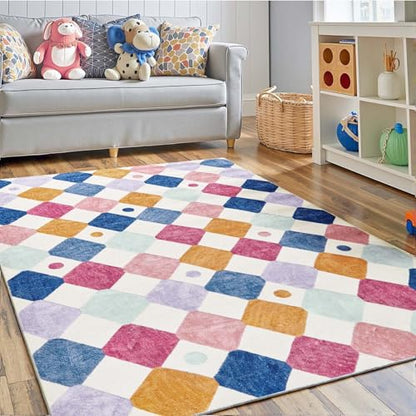 jinchan 3x5 Washable Playroom Rug Kids Room Nursery Classroom Rug Berries - color: Diamond Berries, size: 3' x 5' (Rectangular)