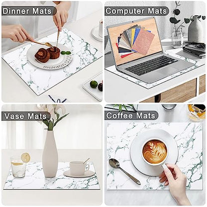 Homaxy PU Faux Leather Placemats for Dining Table, Set of 6, Marble - color: Marble