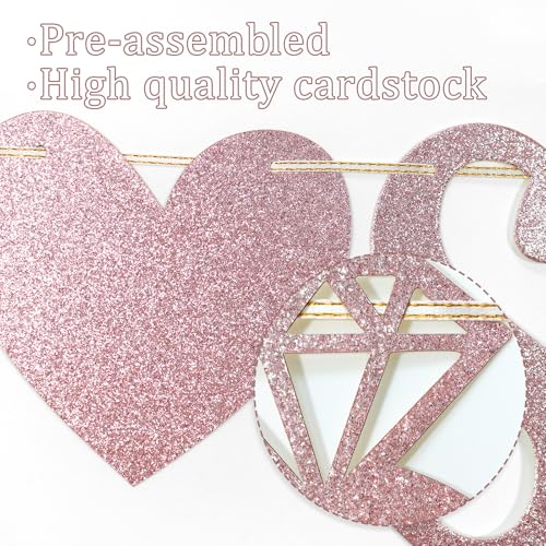 Qttier We Still Do Banner, Rose Gold Glitter - color: Rose Gold