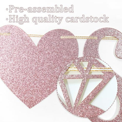 Qttier We Still Do Banner, Rose Gold Glitter - color: Rose Gold