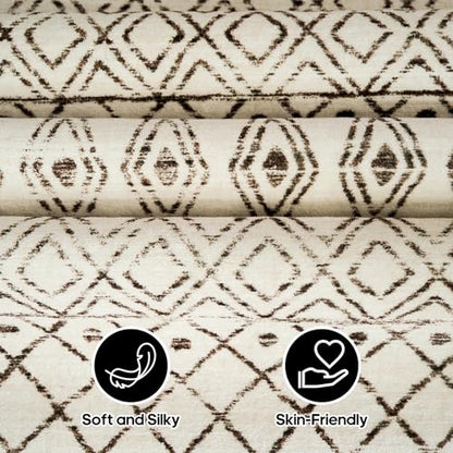 2x3 Small Rug Washable Rug: Moroccan Kitchen Low Pile Area Rugs Beige - color: Geo Beige, size: 2' x 3' (Rectangular)