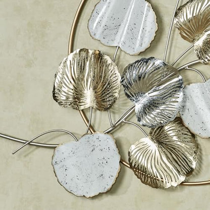 Touch of Class Metallic Splendor Metal Wall Art, Gold, Silver, White