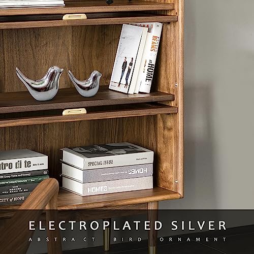 Notakia Silver Bird Figurines Set of 2 Small Bird Statues Home Decor - color: 2pcs Silver Birds