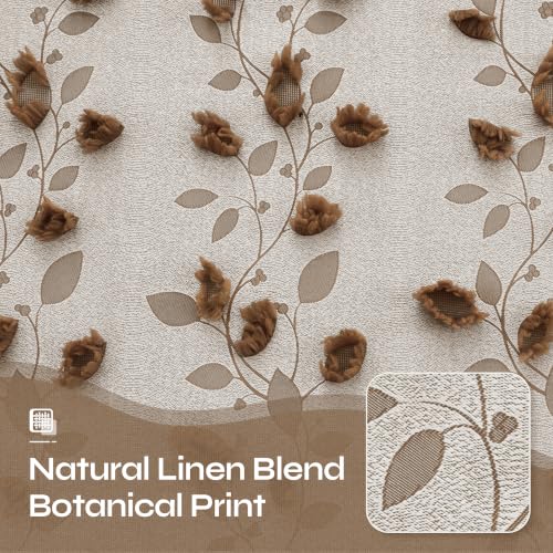 BGment Brown Fall Linen Curtains for Living Room 84 inches Long - 2 Panels - color: Brown, size: 52"W x 84"L (Pack of 2)