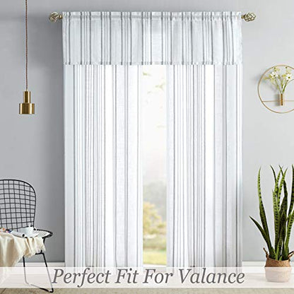 SXZJTEX Grey White Striped Linen Curtains 63 Inch Bedroom Living Room - color: Grey, size: 42"W x 63"L (Pack of 2)