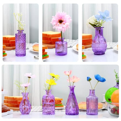 Glass Bud Vase Set of 15, Small Glass Vases for Flowers
