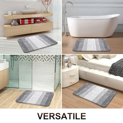 OLANLY Small Bathroom Rugs 24x16, Extra Soft Absorbent Microfiber Bath Rugs - color: Light Grey, size: 24" X 16"