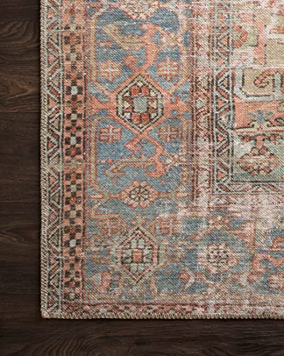 Loloi Loren Terracotta/Sky 2'-6" x 7'-6" Runner Rug - color: Terracotta / Sky, size: 2'6" x 7'6" (Rectangular)