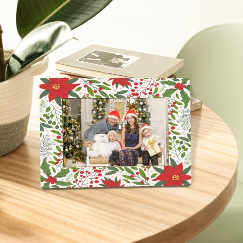 Christmas Floral Picture Frame, Family Friends Photo Frame 4x6 - color: christmas floral