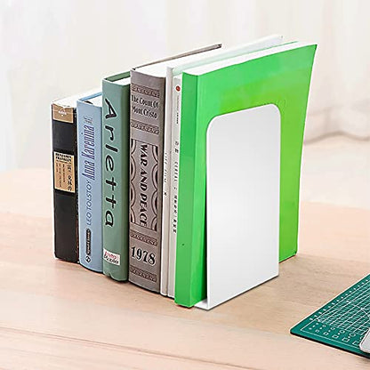 VFINE White Metal Bookends: 2 Pairs for Heavy Books and Shelves - color: White 2 Pairs Bookends