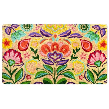 Coir Door Mats Outdoor and Indoor, Dalias, 16 x 27,5 in - color: Dalias