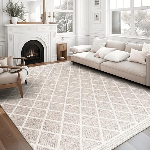 ReaLife Rugs Machine Washable Area Rug Runner - Living Room Bedroom Bathroom Kitchen Entryway Office - Padded Low Pile Stain Resistant Premium - Boho Modern Farmhouse - Tessa - Beige Ivory 3' x 5' - color: Tessa - Beige Ivory, size: 3' x 5' (Rectangular)