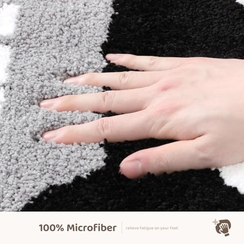 Molesun Cat Bath Mat 20x31, Soft Absorbent Microfiber Bath Rugs - color: Black, size: 20" x 31"