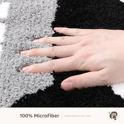 Molesun Cat Bath Mat 20x31, Soft Absorbent Microfiber Bath Rugs - color: Black, size: 20" x 31"
