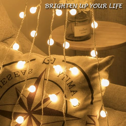Ogrmar 49FT 100 LED Globe Ball String Lights 8 Modes with Remote Warm White - color: Warm White