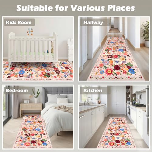 Blush Runner Rug for Hallways Kitchen 2x8 - color: Blush Beige, size: 2' x 8' (Rectangular)