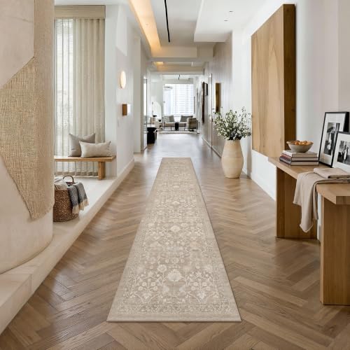 HUGEAR 2x10 Beige Neutral Runner Rugs Washable Rug Carpet - color: Beige, size: 2' x 10' (Runner)