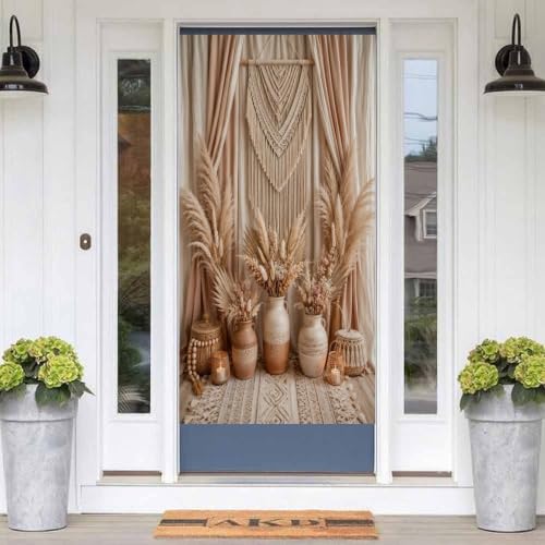 Geometric Macrame Rug Door Curtain 70 X 35.4 Inch, Privacy Door Cover Decorative Room Divider Curtain Hanging Doorway Window Panel for Bedroom Living Room Bathroom Office Home Decor - color: Geometric Macrame Rug