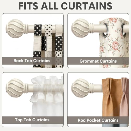 White Curtain Rods Set 2 Pack for Windows 72 to 144 Inch Long - color: White, size: 36"-150"|2 Pack
