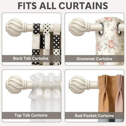 White Curtain Rods Set 2 Pack for Windows 72 to 144 Inch Long - color: White, size: 36"-150"|2 Pack